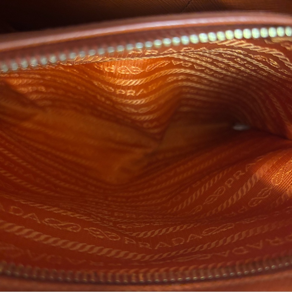 Authentic Prada BN2274 Saffiano Large Tote Papaya Orange Gold Hardware - Picture 8 of 12